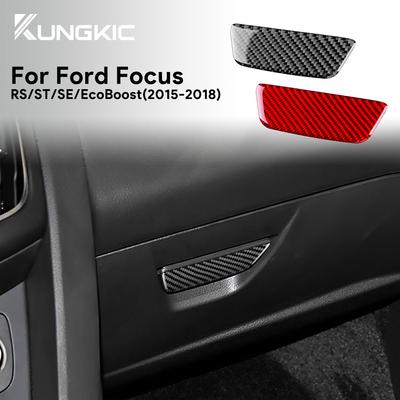 Carbon Fiber Glove Box Panel Trim Sticker for Ford Focus SE RS ST Ecoboost 2015-2018 Interior Accessories
