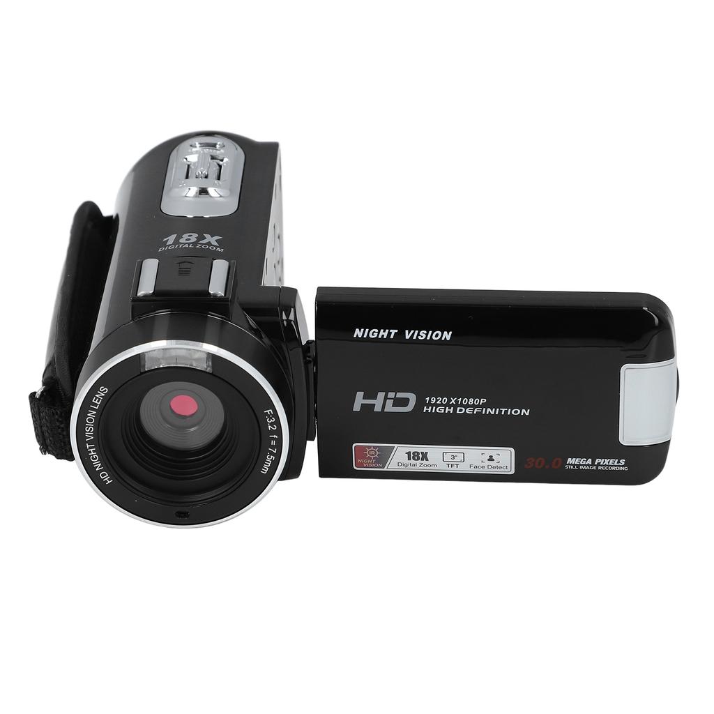 Video Camera Camcorder Digital Camera Recorder Full HD 1080P 30MP 3.0 Inch 270 Degree Rotation LCD 18X Digital Zoom