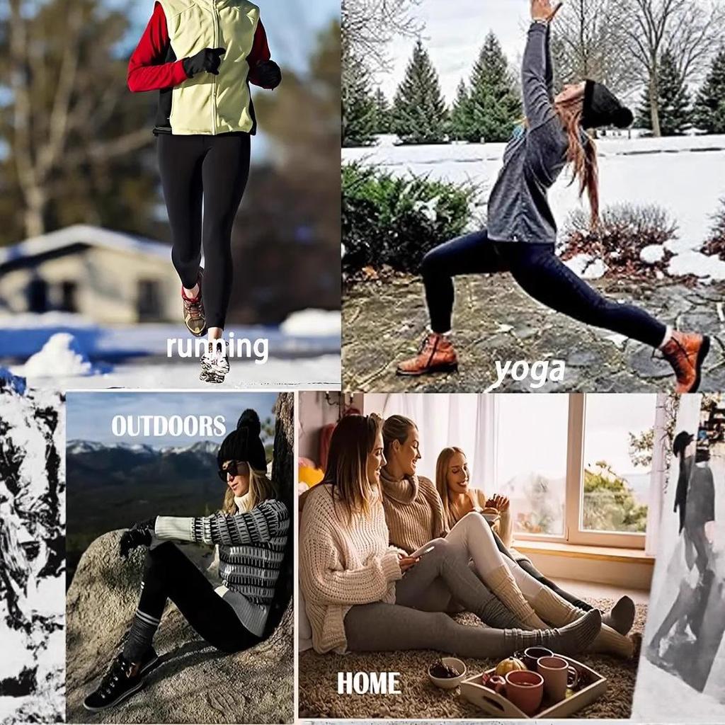 Leggings de Yoga Polaire Taille Haute pour Femme - Élastiques, Chauds, Amincissants, Contrôle du Ventre, Style Automne/Hiver