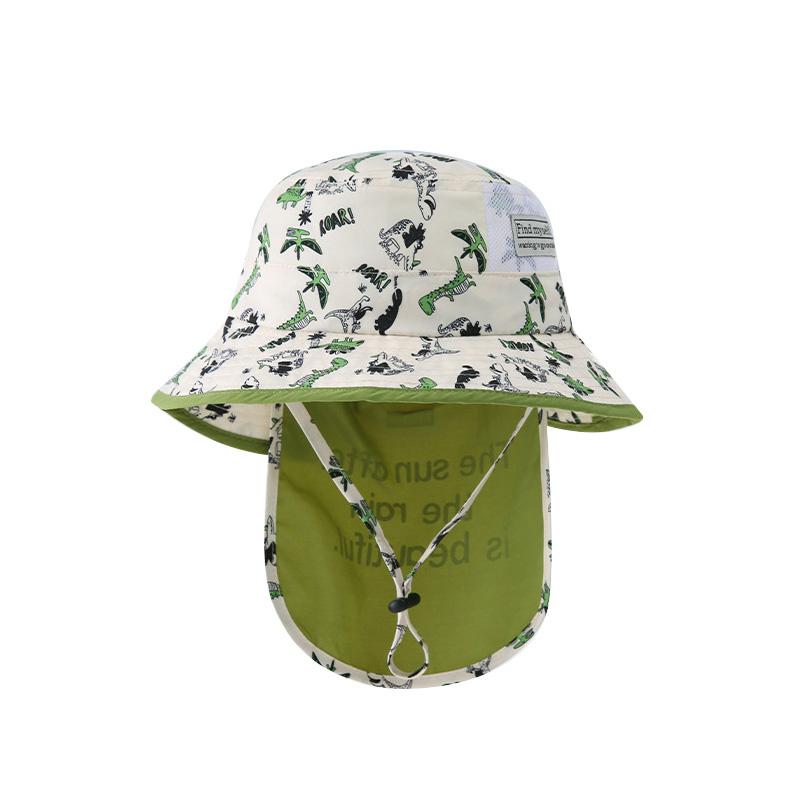 Summer Kids Sun Hats Cute Cartoon Drawstring Adjustable Boy Girl Fisherman Caps Casual Children Sunscreen Bucket Hats