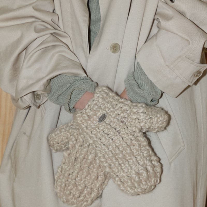 

Slowslowly Рукав Ручная Вязаная Крючком Вязаные Варежки _ Бежевый Beige