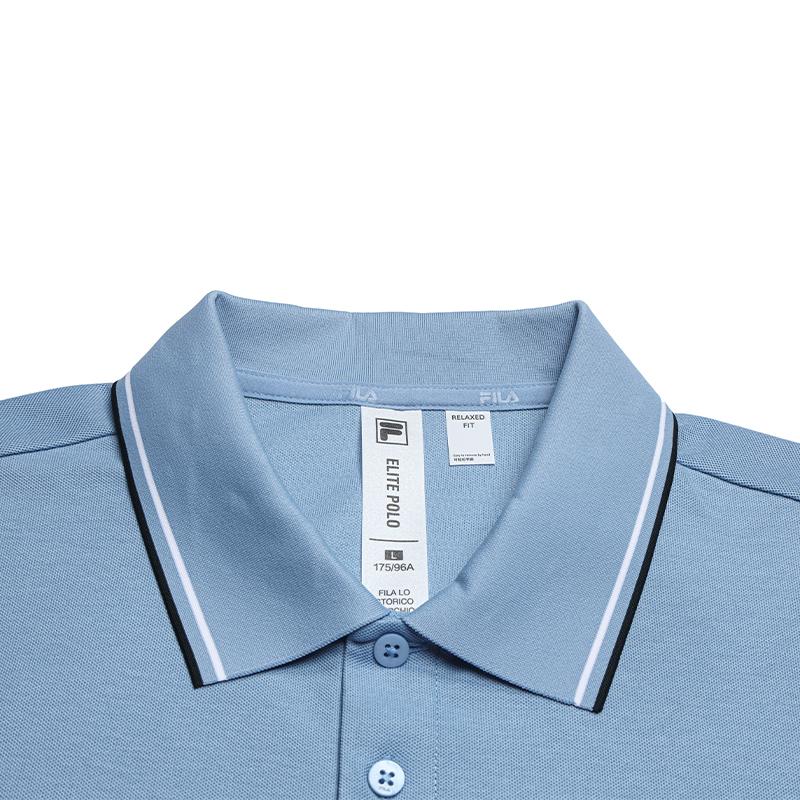 FILA Essentials Antibacterial Continuous Cool Trendy Polo Shirt Men tops Sky-Blue F11M631102FBU