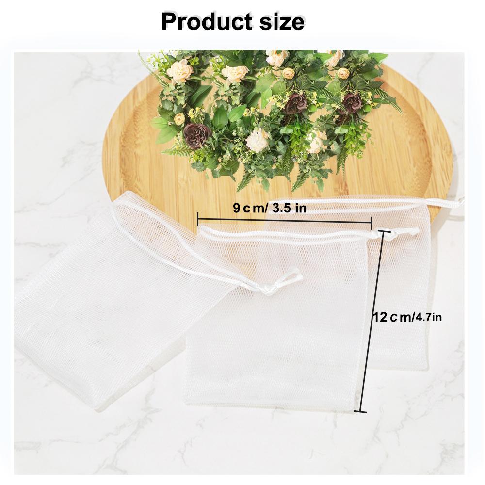 Soap Bag 10 Pack 9x12cm Mesh Foaming Net Soap Sack Bags Soap Saver Pouch Net Bags with Drawstring for Bath & Shower