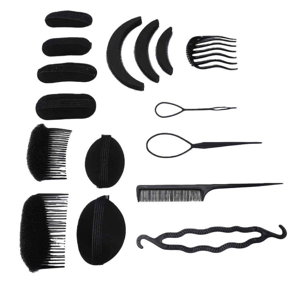 Hair Bump Inserts Tool Kit Hair Bump Sponge Padding Volume Insert Tools Styling Accessories for Girls Women 16pcs