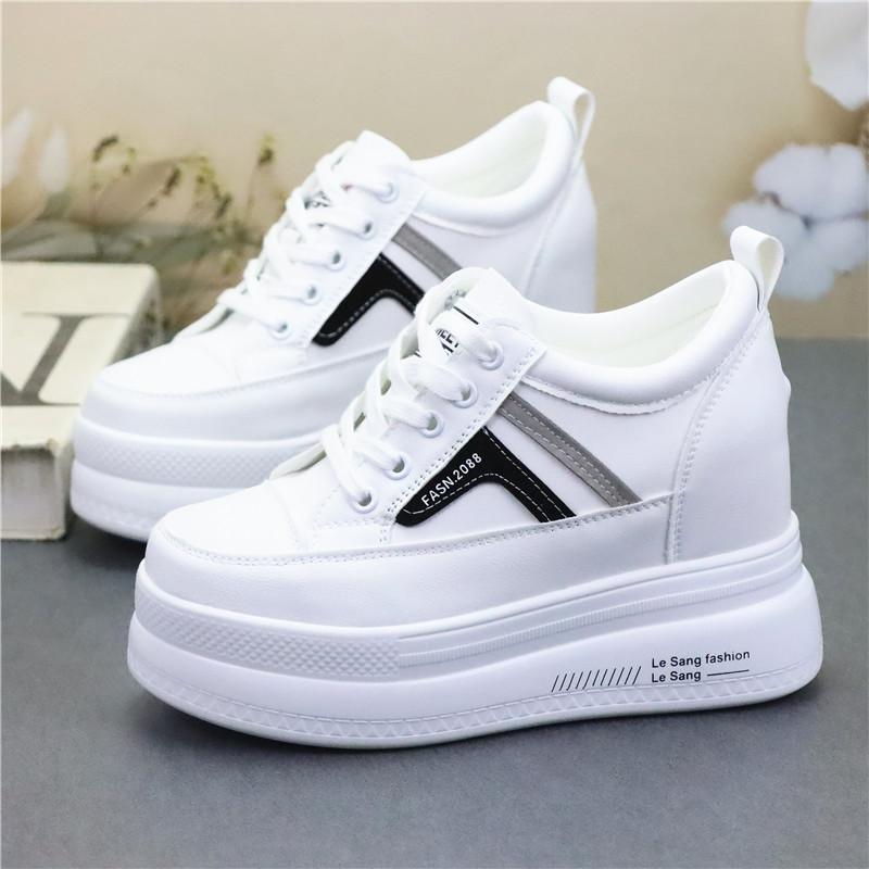 Fashion 10CM Platform Wedge Sneakers Chunky Shoes Genuine Leather for Women Summer Shoes Spring Autumn Walking Sneakers Fashion