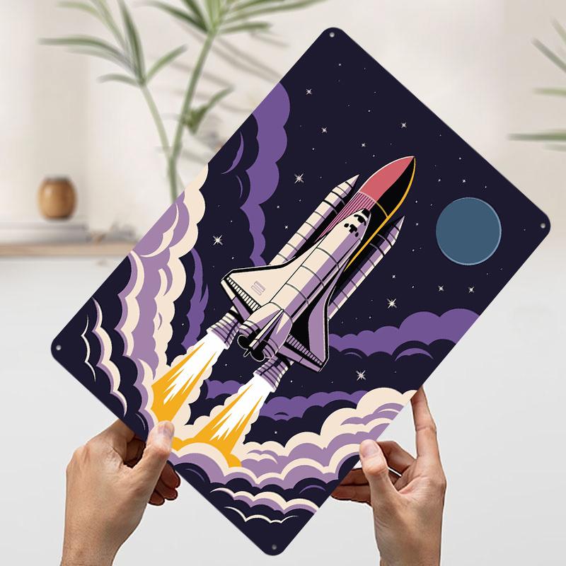 Retro Vintage Space Printed Poster Customized Wall Art Retro Vintage Metal Tin Signs for Decoration Bedroom Decorations Man Cave
