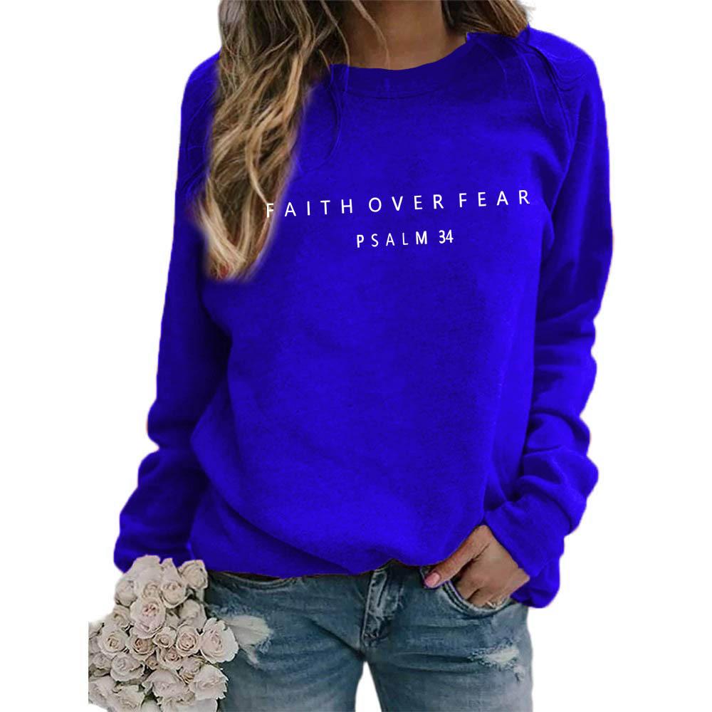 Women's Crew Neck Long Sleeve Loose Fit Sweatshirt Casual Letter Graphic Pullover