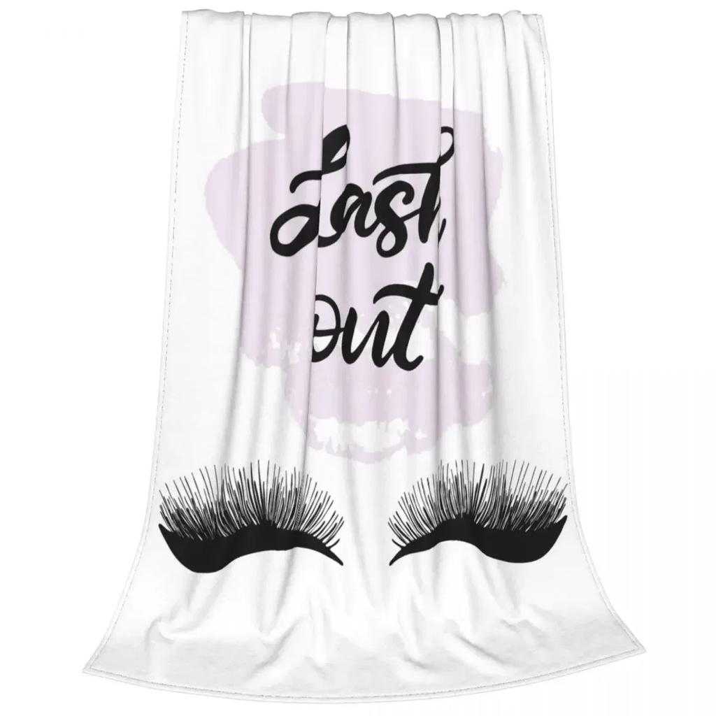 Eyelash Blanket Eyes Pattern Design Plush Throw Blanket, Modern Simple Lovely Flannel Fleece Blanket for Sofa Couch Room Decor