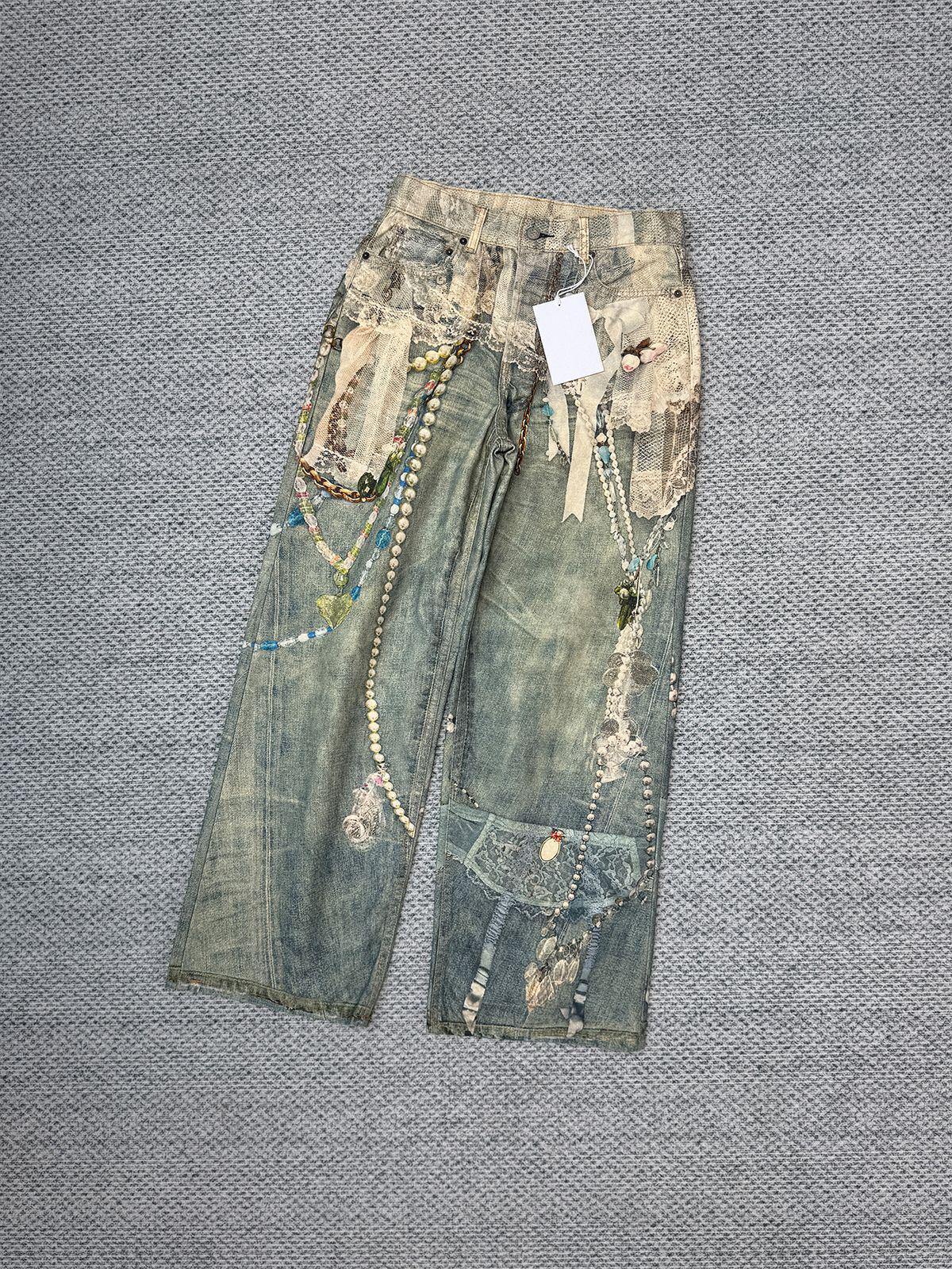 

ACXD Lace Chain Loose Straight-Leg Women’s Trendy Street Style Jeans Extra Extra Small