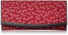 Indenya Women's Long Wallet, Red Deer Leather with White Lacquer, Dragonfly Pattern, 2311-13-008