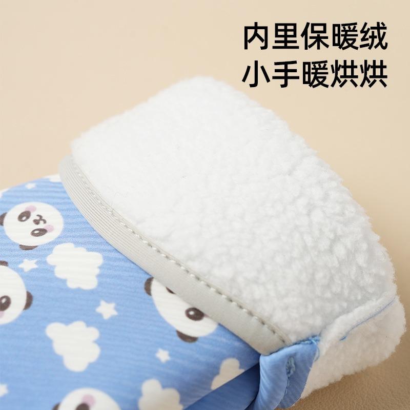 Winter children's thermal gloves Austrian velvet panda men, women and children fleece anti-splashing, windproof and thickened outdoor gloves