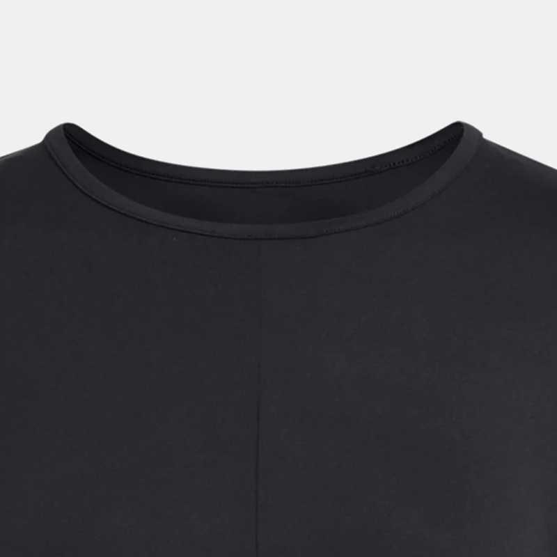 Under Armour Solid Knot Round Neck Short Sleeve T-Shirt Women Tops Black 1383647-001