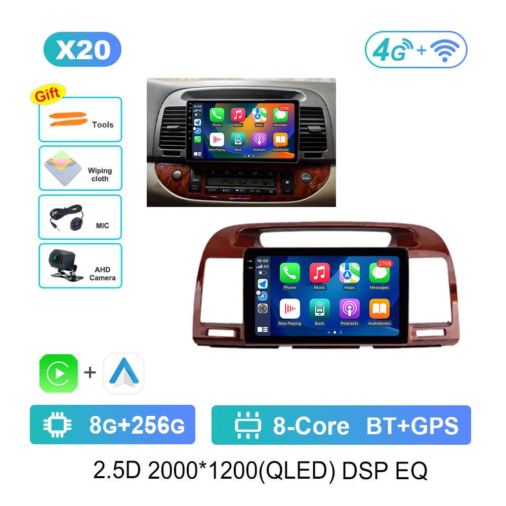 Car Video Multimedia Player Bluetooth for Toyota Camry 5 XV 30 2001 - 2006 WiFi Android 14 GPS Navi 2.5D Screen Auto Tools