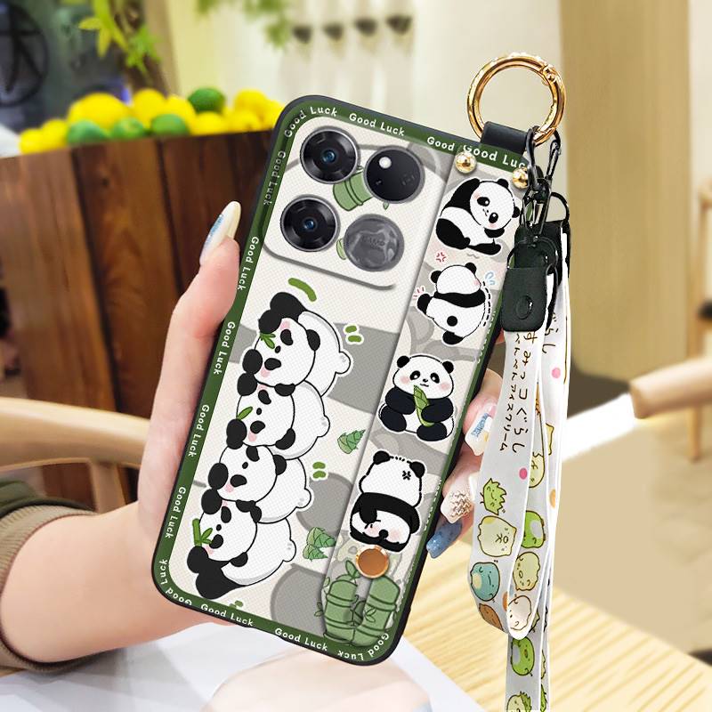 Cute Shockproof Phone Case For OnePlus/1+Ace 5G Racing Edition Cartoon Panda Protective Back Cover Kickstand Anti-knock