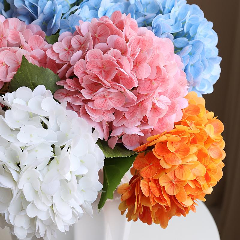 Simulation Flower 3D Feel Moisturizing Large Hydrangea Flower Home Dining Table Bedroom Decorative Floral Ornament Simulation Film Hydrangea