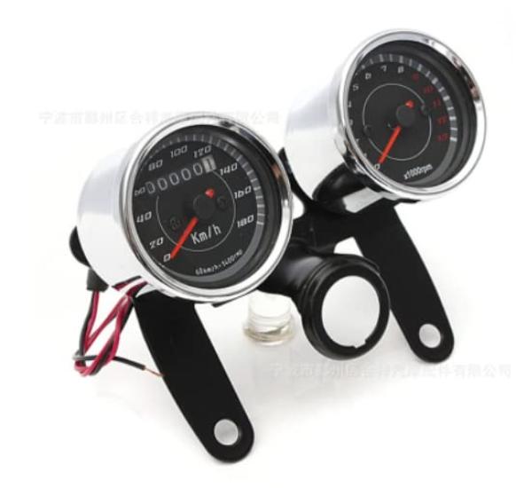 HONDA Monkey Gorilla Electric Tachometer and Mechanical Speedometer 60mm Mounting Bracket Universal Aftermarket Part for Honda Motorcycles Set, 12V,