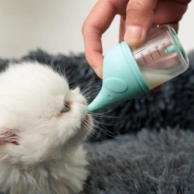20ML Cat Bottle Anti-Choking Kitten Newborn Pet Puppy Feeder Food-grade Silicone Nipple