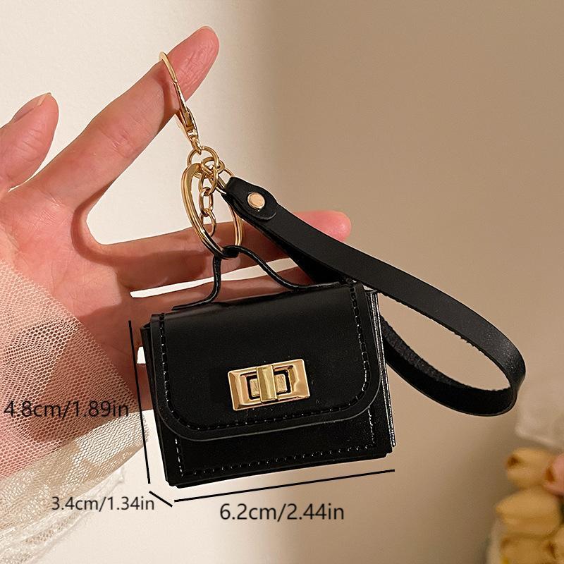 Creative Mini Coin Bag Keychain Money Change Purse  Versatile Pu Leather Key Bags Earphone Storage Bag Pendant