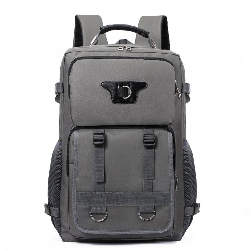 Fashion New Men's Multi-functional Canvas Backpack Waterproof Lightweight Travel Backpack Outdoor Breathable Wear-resistant Sports Backpack