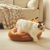 Avocado Cat Nest: Semi-Closed, Warm Orange Sleeping Bag & Litter Pad