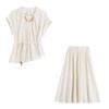 Fashion Design Shirt Skirt Set Women's Summer New Chic Beautiful Temperament Casual Two-piece Set