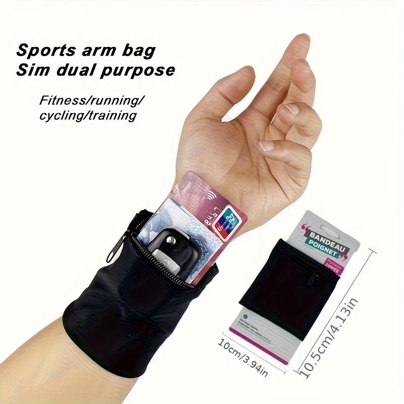 1pc Sports Wrist Wallet Armband,Breathable Polyester Zippered Armband, Phone/Cash/Key Holder for Running/Gym/Cycling,