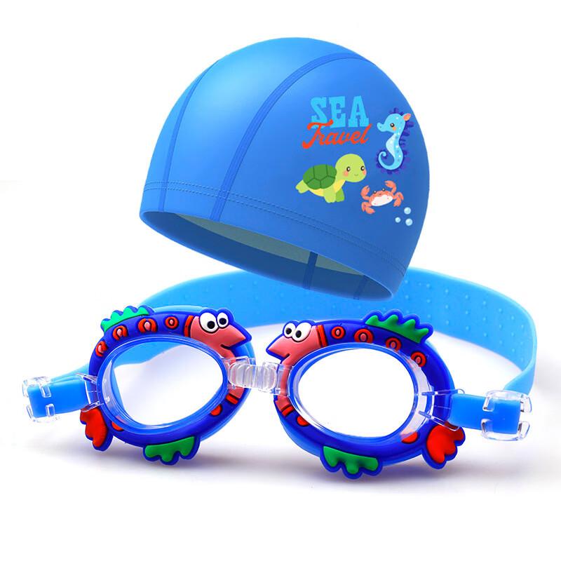 MDNG Kids' Cartoon Swim Goggles & Cap Set