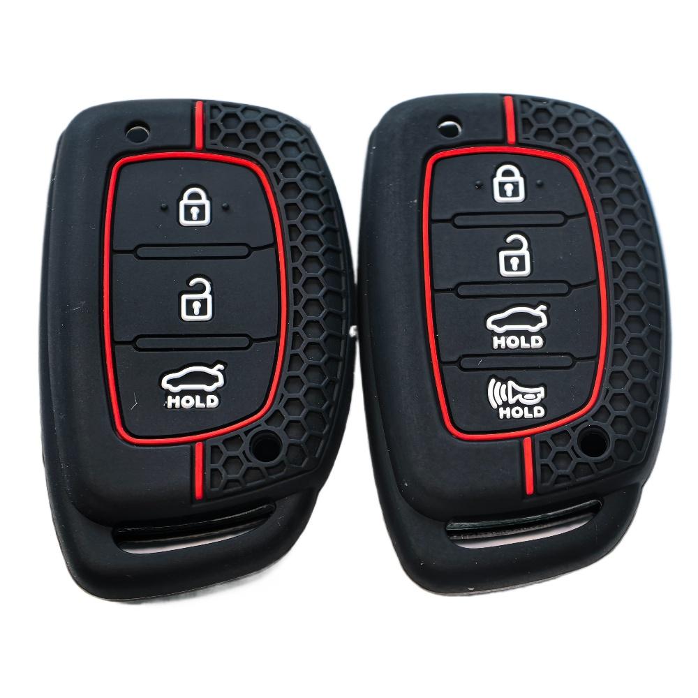 3/4 Buttons Silicone Car Remote Key Case Cover for Hyundai Creta Ix35 Ix45 I10 I30 I40 Tucson Santa Fe Rena Sonata Elantra