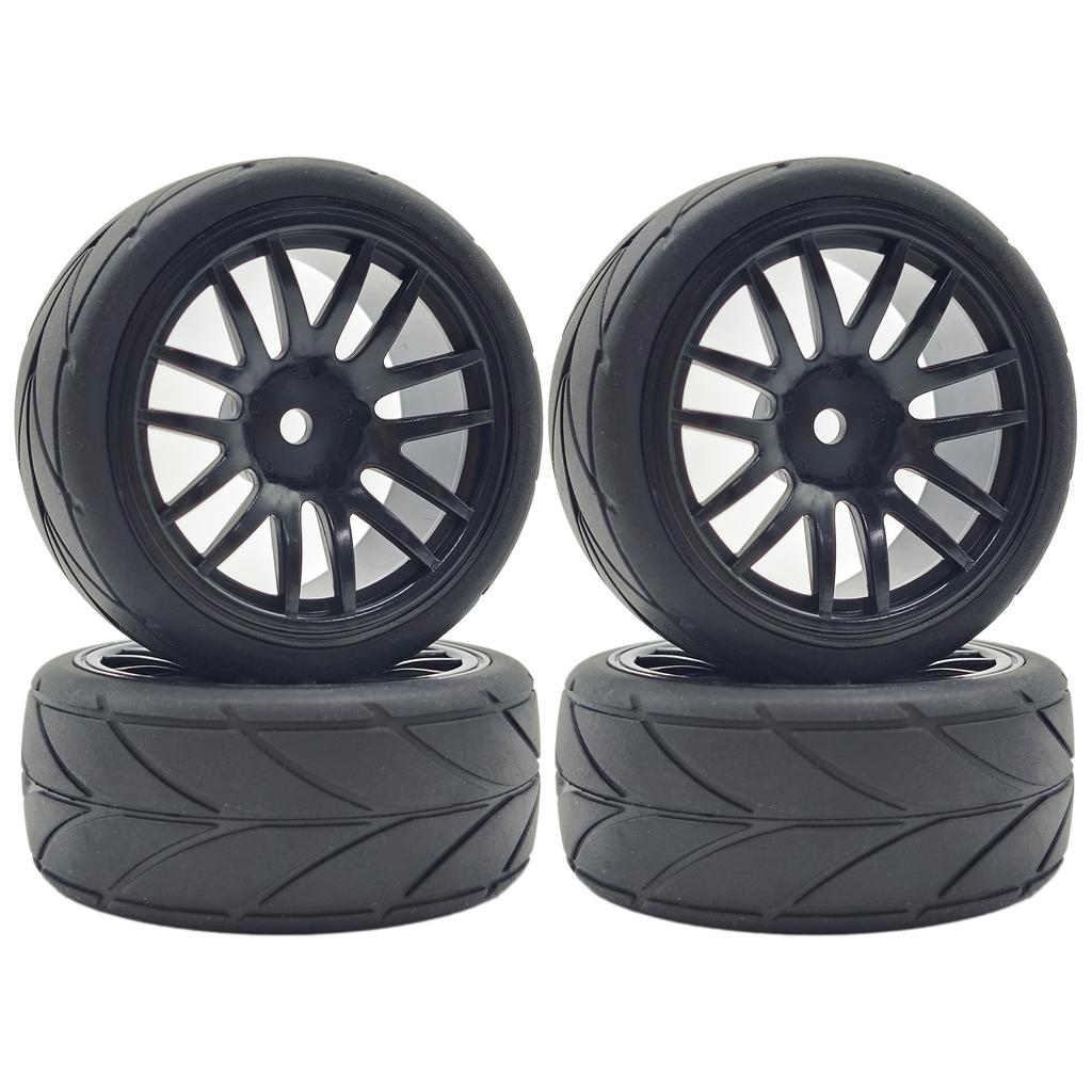 1/10 RC Racing Tires & Wheel Rims Hub 12mm Hex for 1:10 RC On Road Car Tamiya TT01 TT02 XV01 XV02 PTG-2 TA06 HSP HPI Kyosho