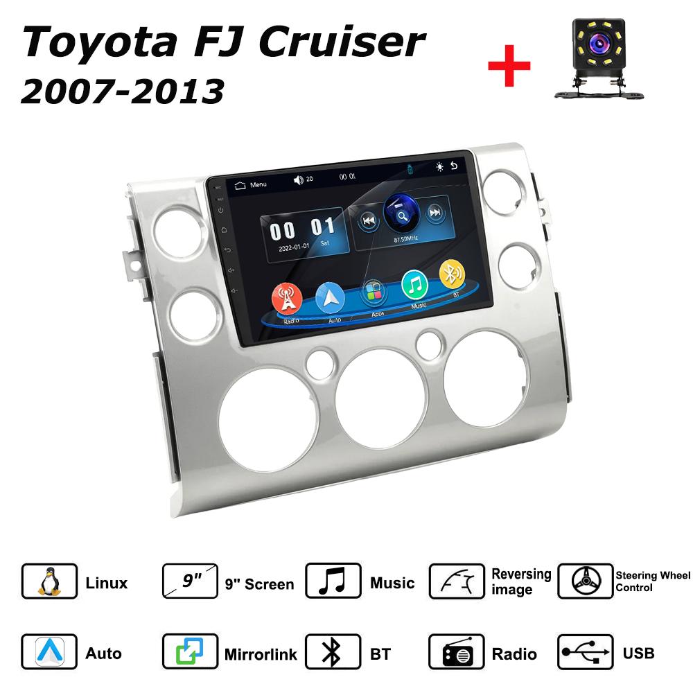 

Автомагнитола Мультимедиа MP5 Плеер Головное Устройство Стерео BT Для Toyota FJ Cruiser 2007-2013 серебряный