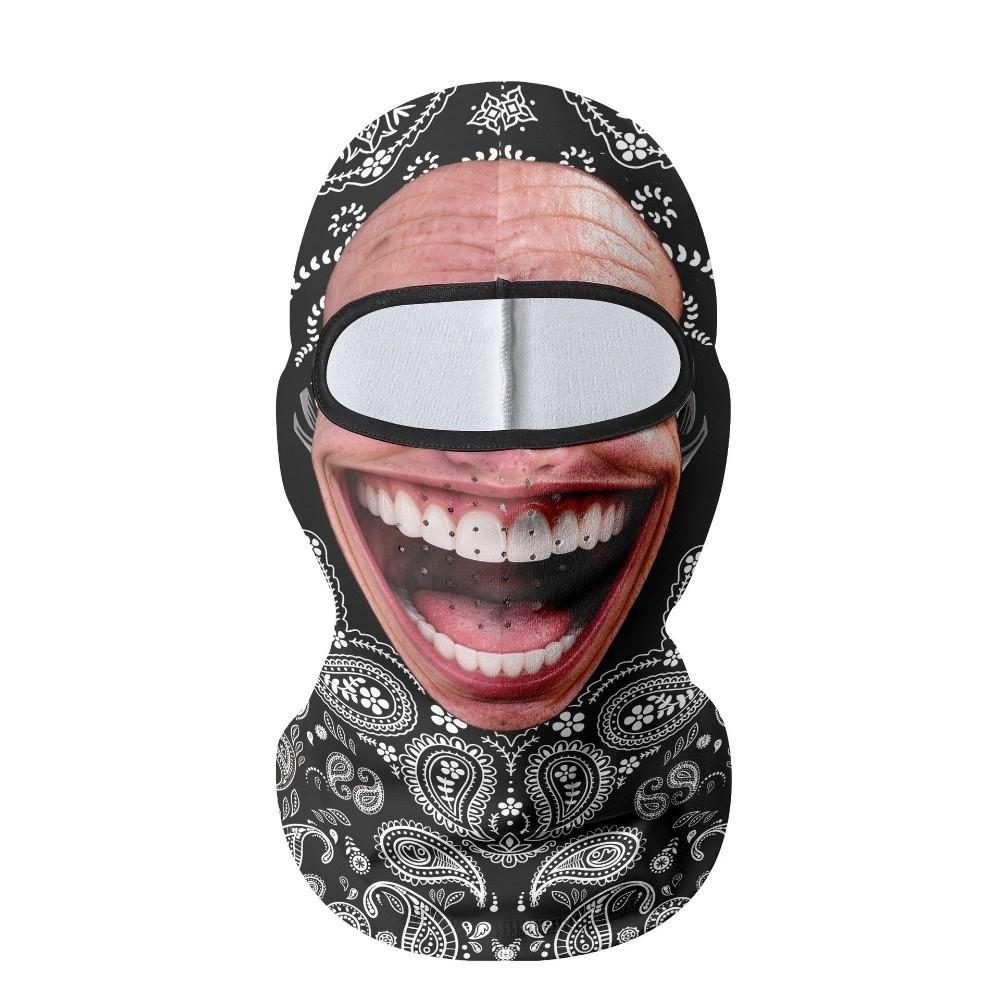 3D Face Printed Old Man Balaclava Face Mask Paisley Print Funny Face Funny Ski Mask Full Coverage Elastic Winter Mask Cover