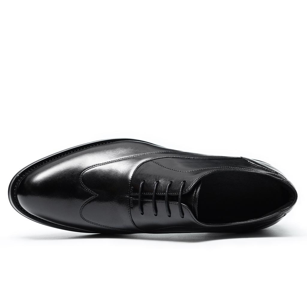 Inner Height-Increasing Leather Shoes Men'S First-Layer Cowhide Business Dress Pointed Oxford Shoes Wedding Men'S Shoes