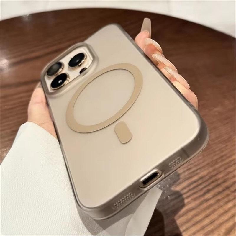 Magnetic Matte Bumper For Magsafe Case For iPhone 16 15 14 Plus 13 12 11 Pro Max Ultra Thin Translucent Shockproof Hard PC Cover