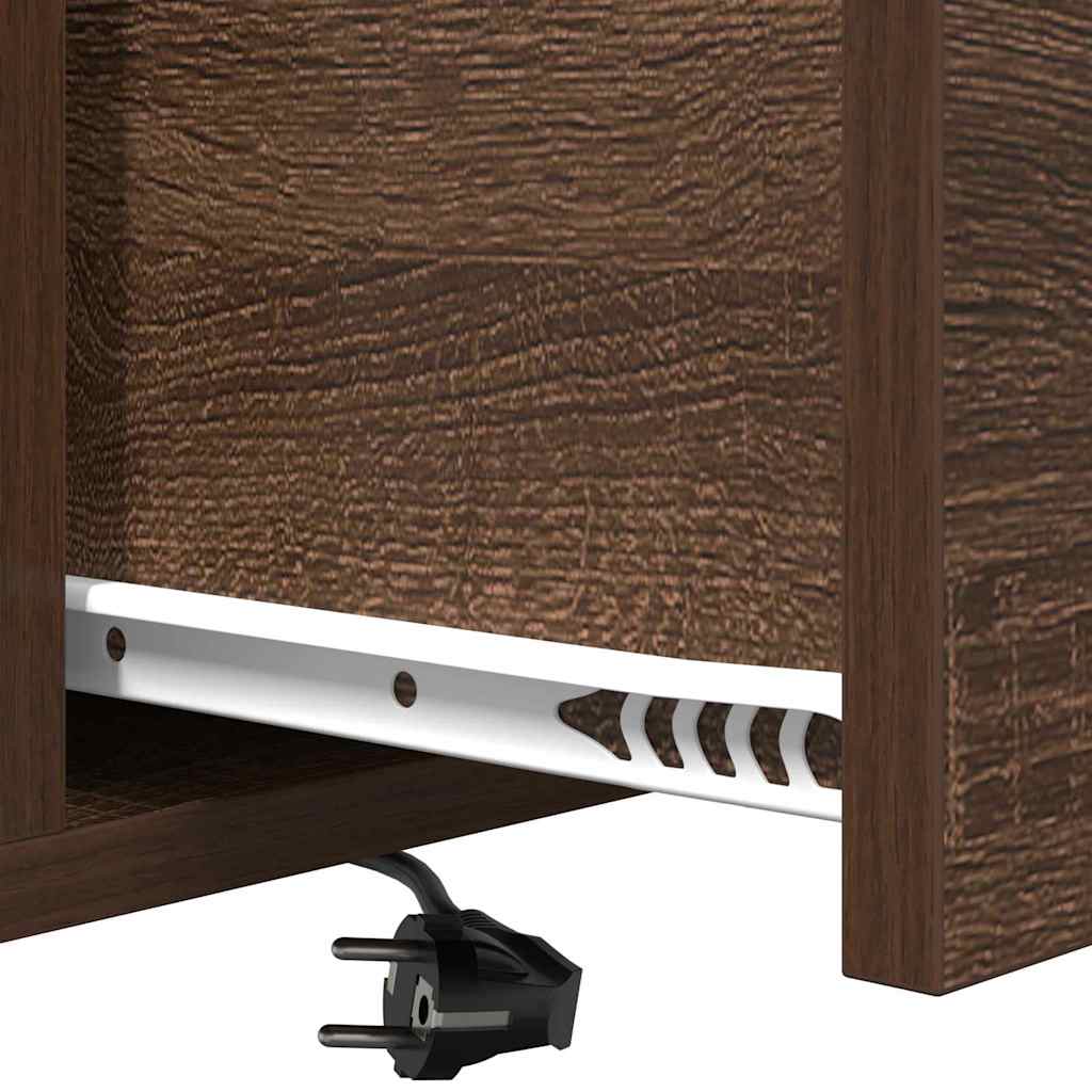 Nightstand Set of 2 Brown Oak Effect 40 x 31 x 60 cm