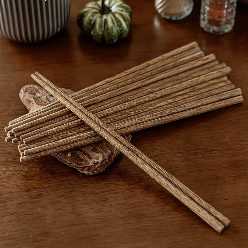 Japanese-Style Household Chopsticks Tableware Retro Wooden Chopsticks Restaurant Practical 10 Pairs Of Kitchen Non-Slip Solid Wood Chopsticks