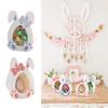 10PCS Pink Blue Easter Gift Box Eggs Visual Window Cartoon Rabbit Ear Candy Case Easter Decoration Candy Snack Packaging Boxes