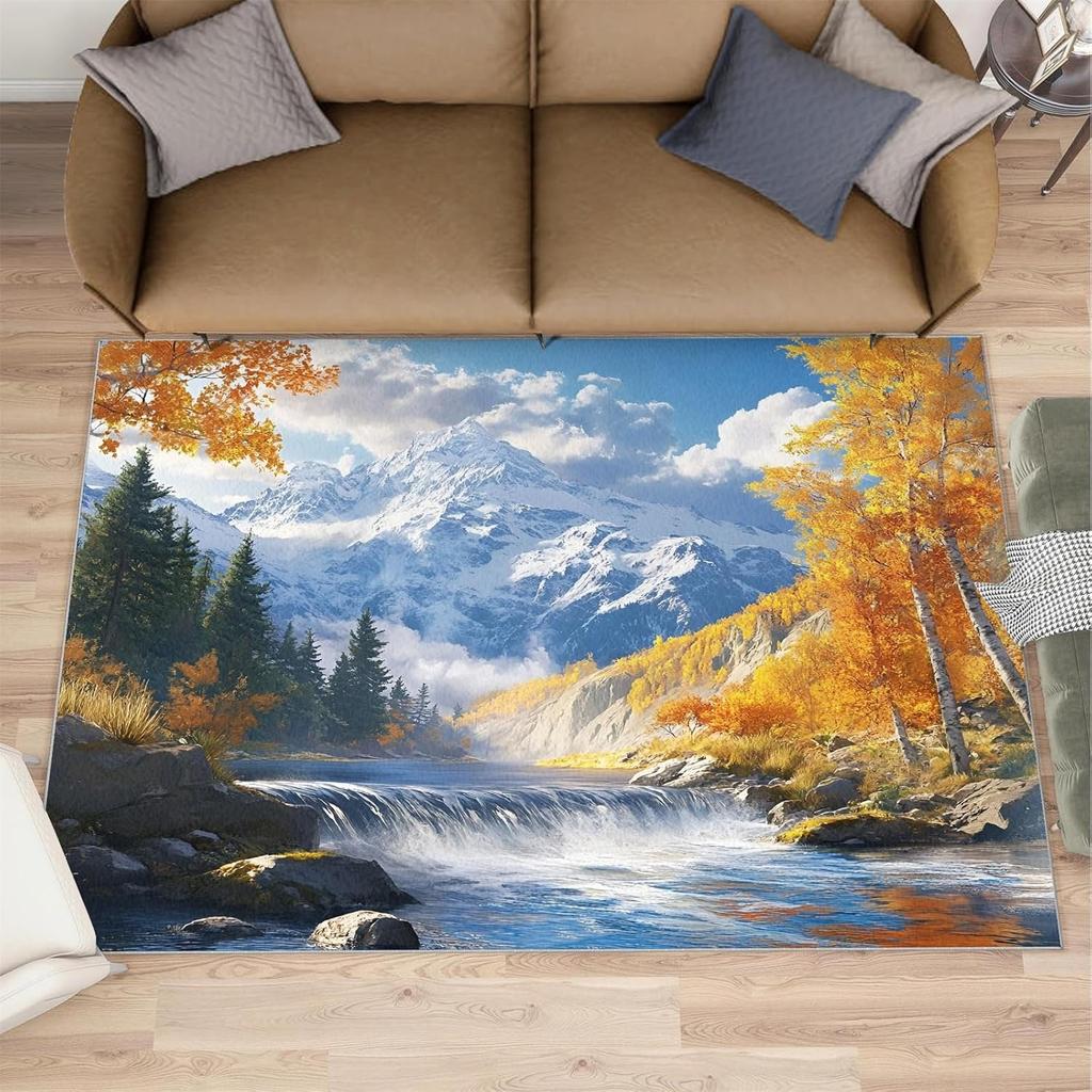 Natur Waldweg Teppich Verträumter Märchenstil Heimdekor Teppich Saugfähig Rutschfest Wohnzimmer Schlafzimmer Küche Dekor Fußmatte