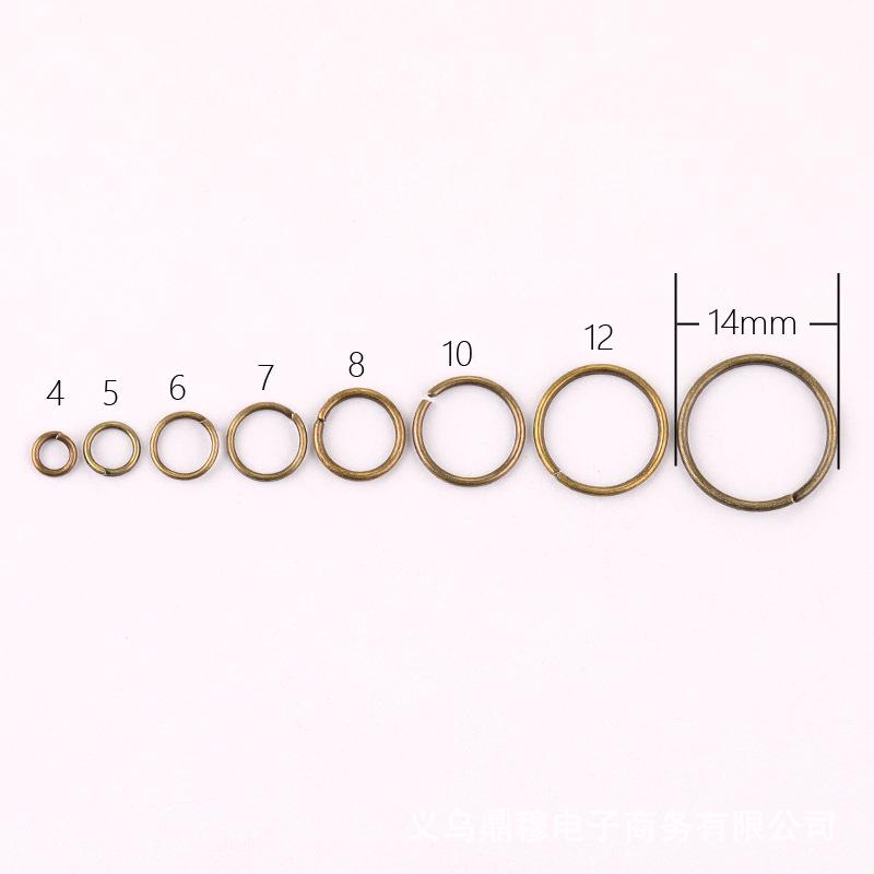 Antiker Bronze Doppel-Ösen Biegering für DIY Schmuckzubehör