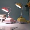 Cartoon Whale Night Light USB Type-C Fast Rechargeable Desk Lamp with Mobile Phone Holder Bendable Warm White Light Desk Light for Students Eye