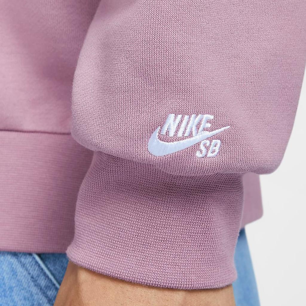 Nike SB Fleece Skateboard Crewneck Loose Long Sleeve Sweatshirt Unisex Sweatshirt Gray Purple Red HQ3038-523