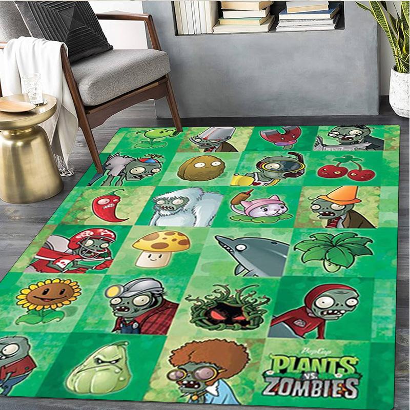 1 Stück Pflanzen V.S. Zombies Teppich - Heimteppich Büro Dekorativer Teppich Für Wohnzimmer Schlafzimmer Fußmatte Boden Teppich Computer Stuhl Bereichsteppich
