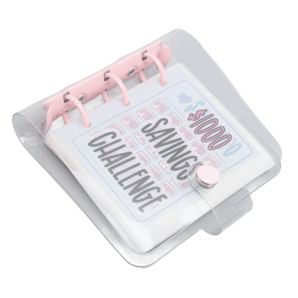 1000 Savings Challenge Binder Multipurpose PVC Reusable Mini Budget Binder with Sticker for Money