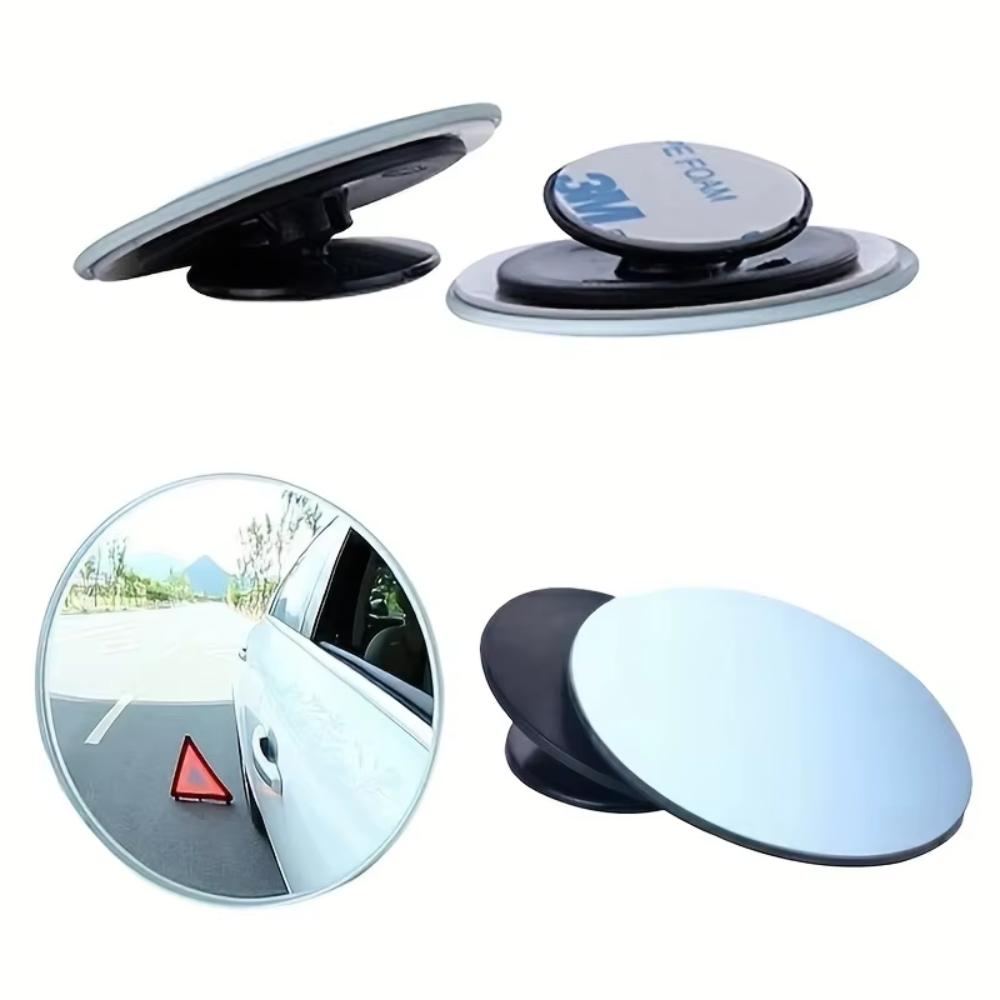 360 Degree Rotatable Car Blind Spot Mirror No Border Small Circular Rearview Mirror HD Blind Spot Auxiliary Observation