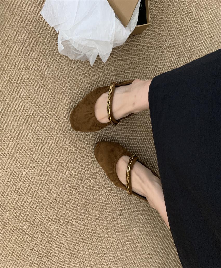 

New four seasons fashion single shoes women s pointed casual solid color sheepskin women s shoes low-top non-slip beef tendon sole single shoes 39