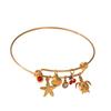 18K Gold-Plated Stainless Steel Bracelet with Marine Life Fruit Pendant for Women