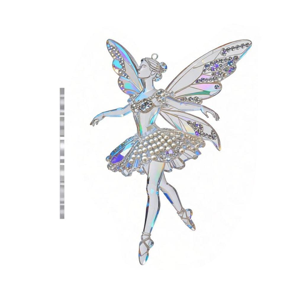 

2D Flat Christmas Hanging Pendant Ballerina Shining Angel Hanging Decor Acrylic Simulation Xmas Tree Hanging Ornament Bag Charms