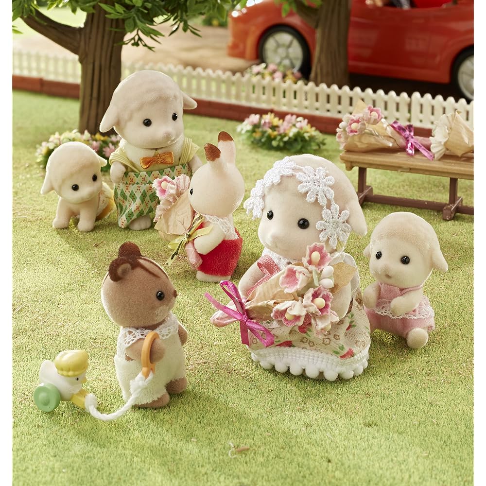 Sylvanian Families EPOCH Twin Sheep Dolls ST Mark Certified Toy for Dollhouse Ages 3 and Up