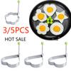 3/5PCS Stainless Steel Fried Egg Shaper Mould Pancake Mold Creative Cake Grinding Tool Fried Egg Maker Baking Kitchen Gadgets