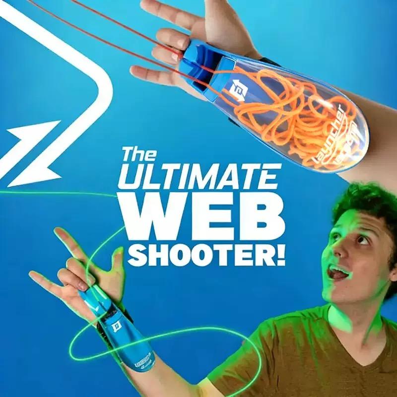 Automatischer Einzug Spinnenseide Handgelenk-Launcher, Leuchtender Schnur-Schießer USB-Aufladung Cosplay-Spielzeug