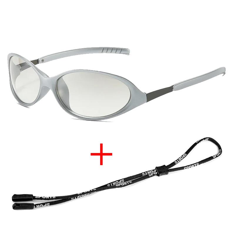 Fashionable Oval-Frame Outdoor Sports Unisex Sunglasses Trendy Street-Style Sun Glasses UV-Protective Cycling Shades UV400